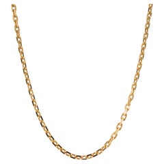 Unisex 14K Yellow Gold Solid 22.5” 3.1mm Biker Open Anchor Link Chain Necklace