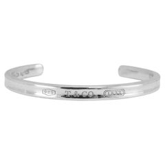 Tiffany & Co. Tiffany 1837 Narrow 925 Silver Medium Cuff Bangle Bracelet