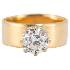 Vintage Traub Orange Blossom 18K Yellow Gold Gia 1.40ct Circular Engagement Ring