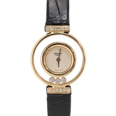 Ladies Vintage Chopard Happy Diamonds 22MM 4112 18K Yellow Gold Quartz Watch