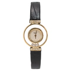 Ladies Vintage Chopard Happy Diamonds 22MM 4112 18K Yellow Gold Quartz Watch