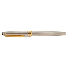 Montblanc Meisterstuck 925 Sterling Silver 18K Yellow Gold Nib Fountain Pen
