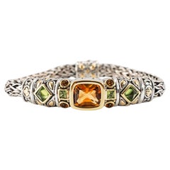 John Hardy Jaisalmer Armband aus 18-karätigem Gelbgold und 925er Silber mit Citrin- und Peridot-Gliedern
