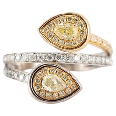 Effy Canare 18K Two Tone Gold White & Yellow Gold 0.75ctw Diamond Cocktail Ring