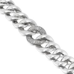 Retired David Yurman Cordelia 925 Silver 1.34ct Diamond Curb Chain Necklace