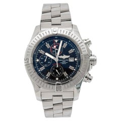 Breitling Super Avenger 48MM A13370 Black Dial Stainless Steel Automatic Watch