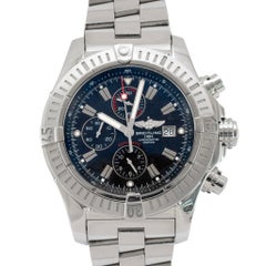 Breitling Super Avenger 48MM A13370 Black Dial Stainless Steel Automatic Watch