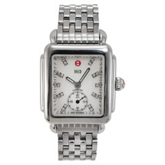 Michele by Fossil Deco 29MM mww06v00a0046 Diamond Mop Dial Steel Quartz Watch