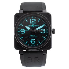 Bell & Ross BR01-92 Blue Limited Edition 46MM BR01-92-Sblu Black Pvd Steel Watch
