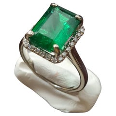 GIA Certified 4.54 CT Zambian Emerald Ring
