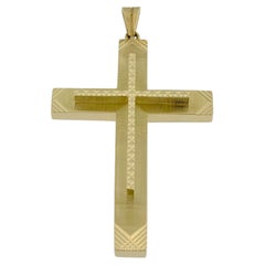Vintage Italian 18kt Yellow Gold Cross