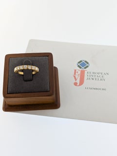 HRD Certified Italian Band Ring 18kt Yellow Gold with Diamonds