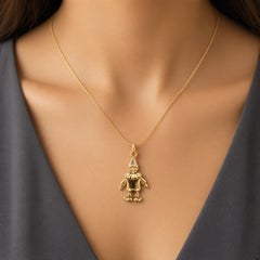 Vintage Pierrot Clown Pendant with Articulated Arms and Legs 18kt Yellow Gold