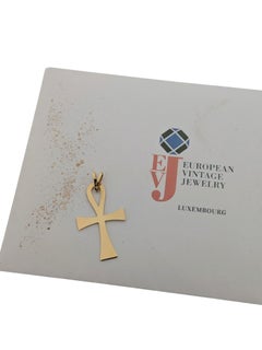 Italian Vintage Egyptian Cross 18kt Yellow Gold
