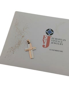 Italian Vintage Cross 18kt White and Rose Gold