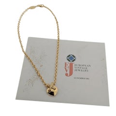 Vintage Chaumet Liens Coeur Necklace with Diamonds 18kt Yellow Gold