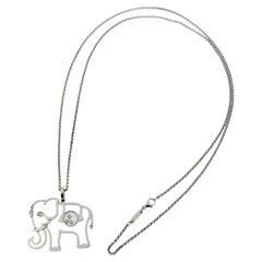 Happy Diamond Elephant Chopard Necklace 18kt White Gold