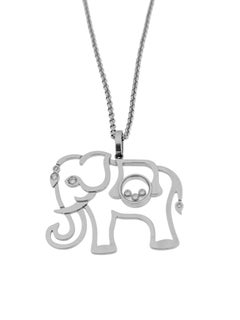 Happy Diamond Elephant Chopard Necklace 18kt White Gold