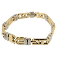 Italienisches Chimento-Armband im Vintage-Stil aus 18-karätigem Gelb- und Weißgold