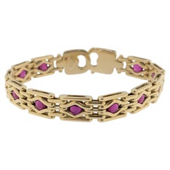Vintage Italian 3M Bracelet 18kt Yellow Gold with Rubies