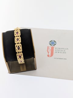 Vintage Italian 3M Bracelet 18kt Yellow Gold with Rubies