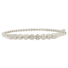 1.10 Carat Illusion Set Natural Diamond Statement Stack Bracelet, 14k White Gold