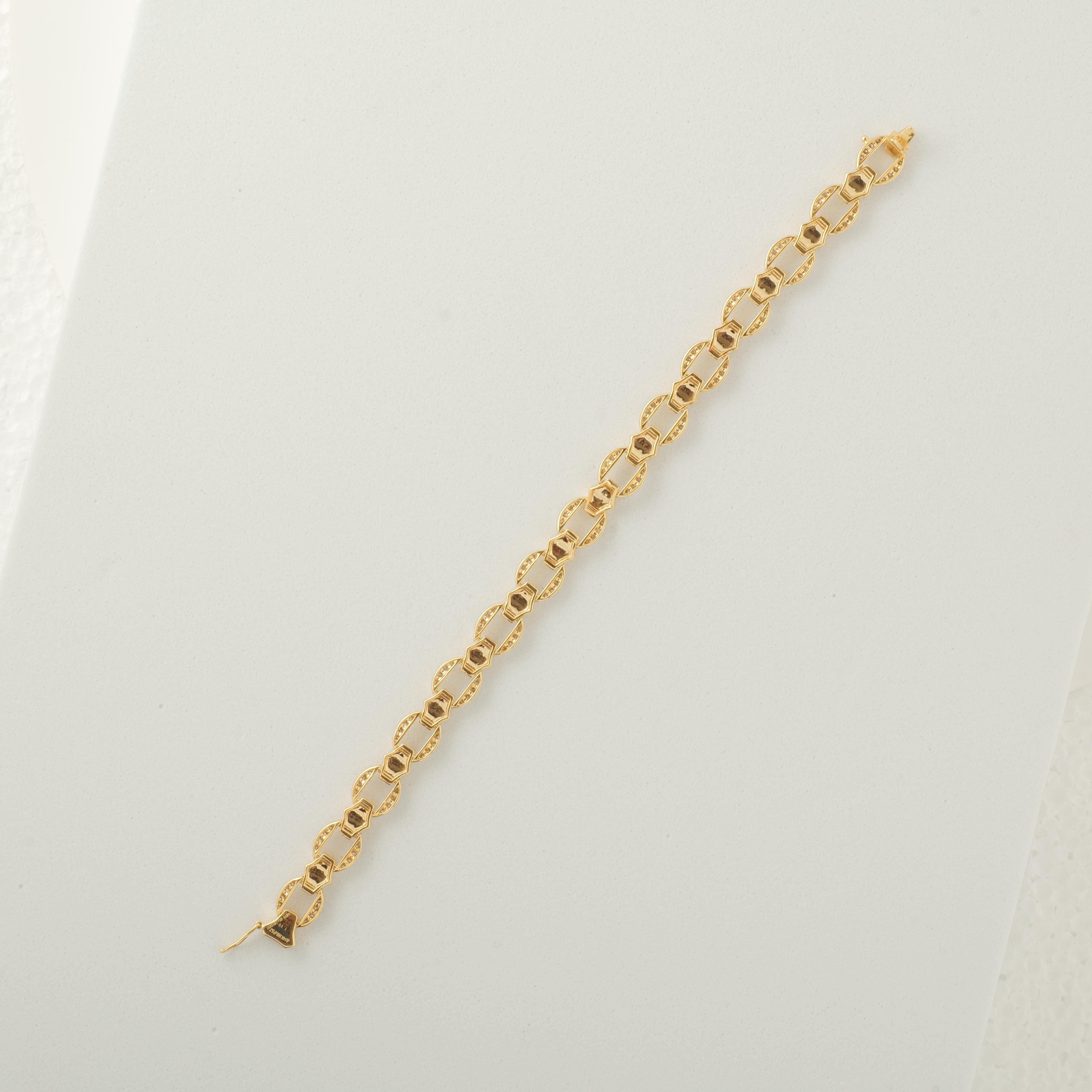 De las mujeres Pulsera de eslabones con cadena de diamantes para hombre en oro macizo de 14 quilates (certificado) en venta