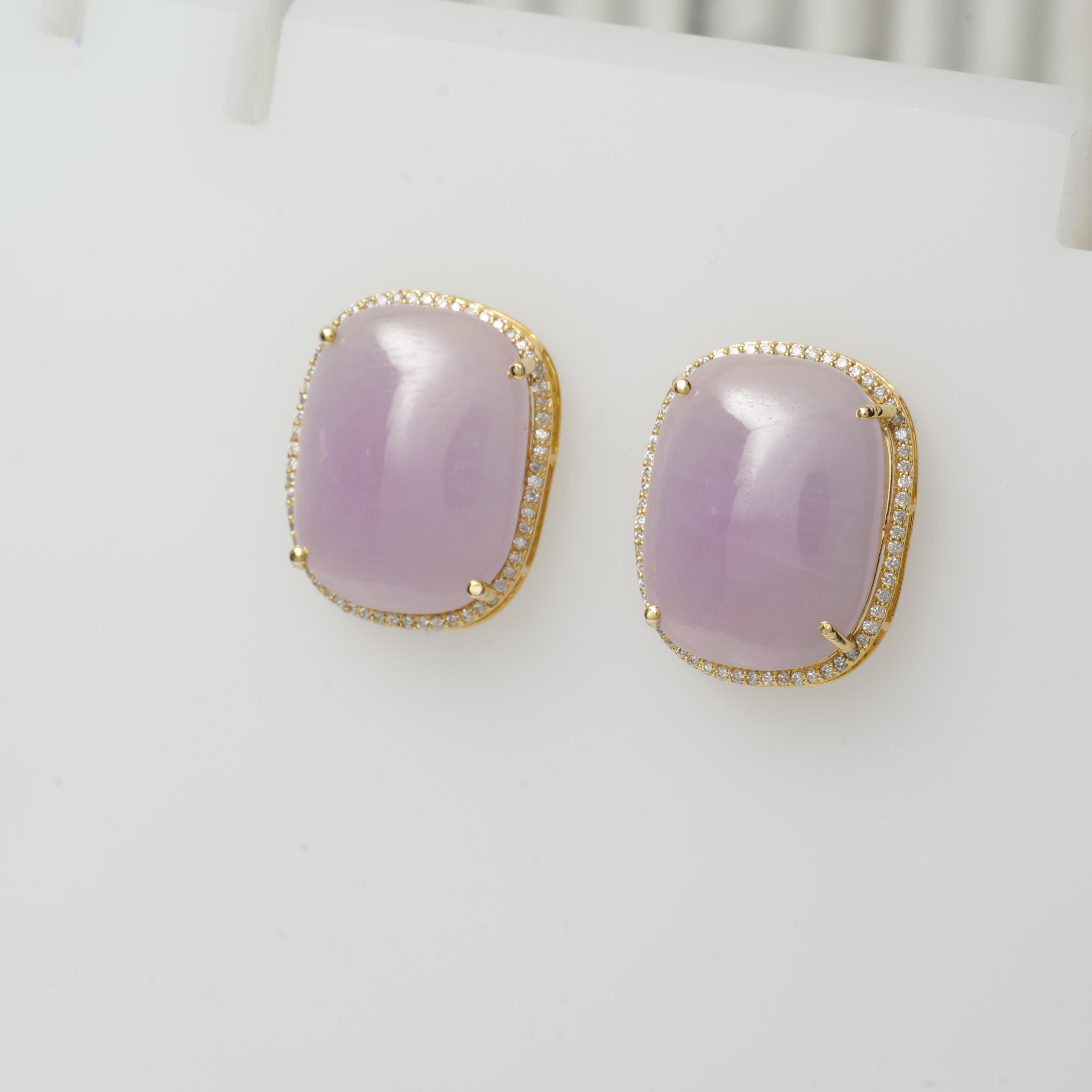 Orecchini a perno con diamante e zaffiri rosa in oro massiccio 14 carati (certificati) in vendita 2
