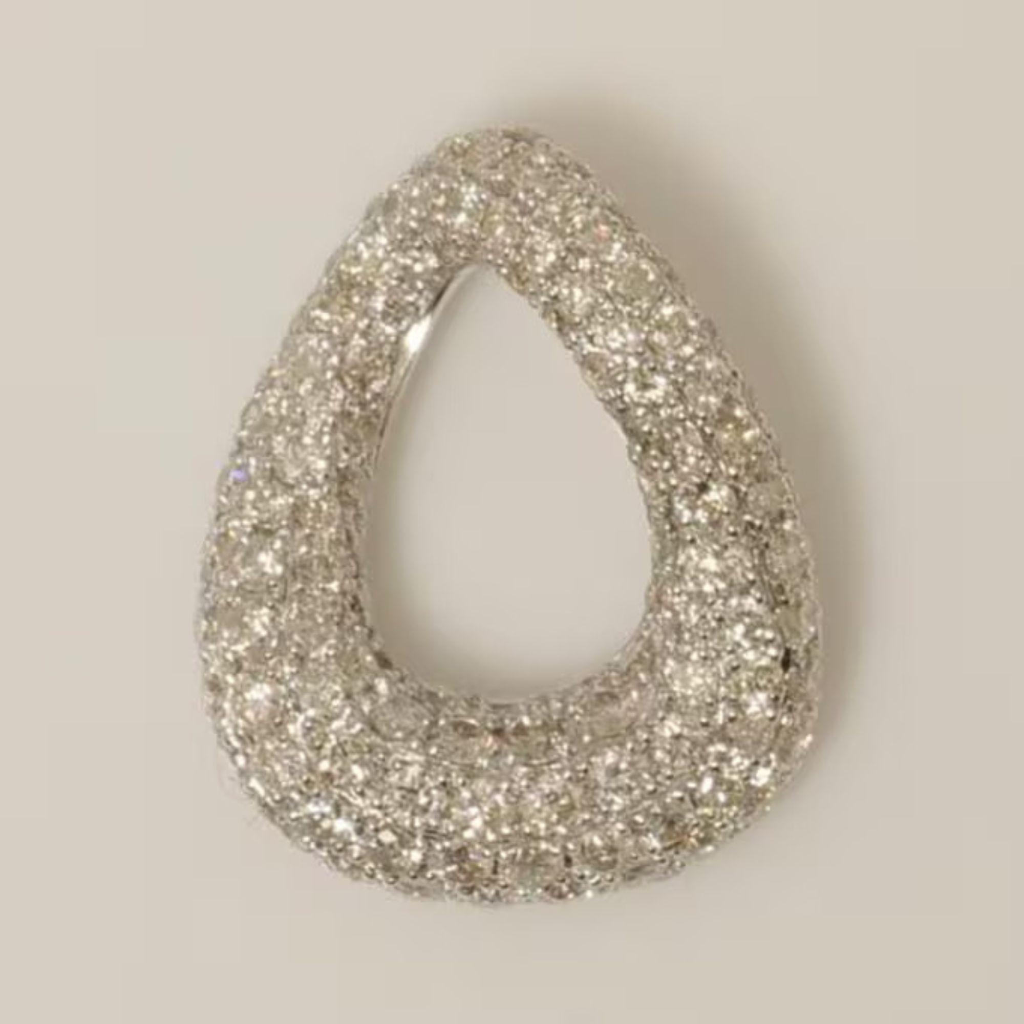 Ciondolo con diamante a goccia in oro massiccio 14k (certificato) in vendita