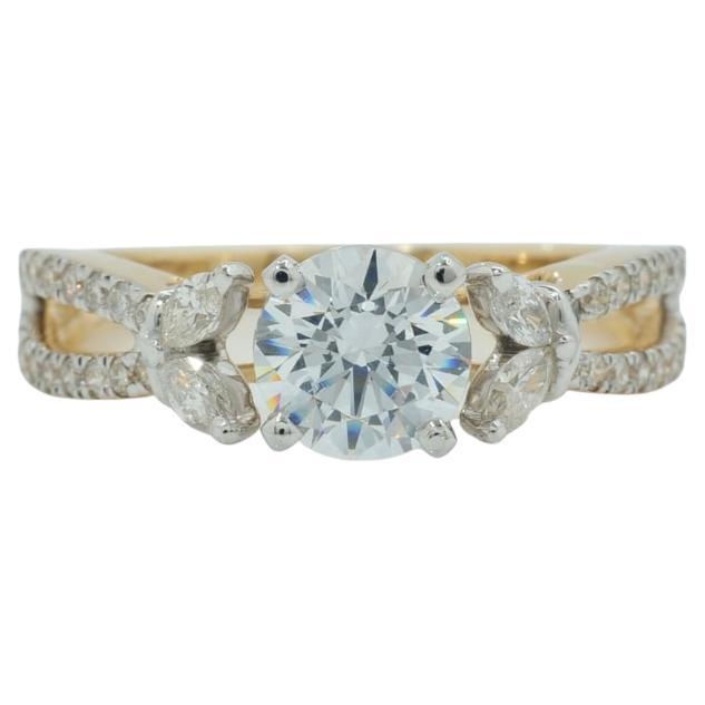 Solitaire Natural Diamond Promise Ring in 14K Solid Gold (Certified)