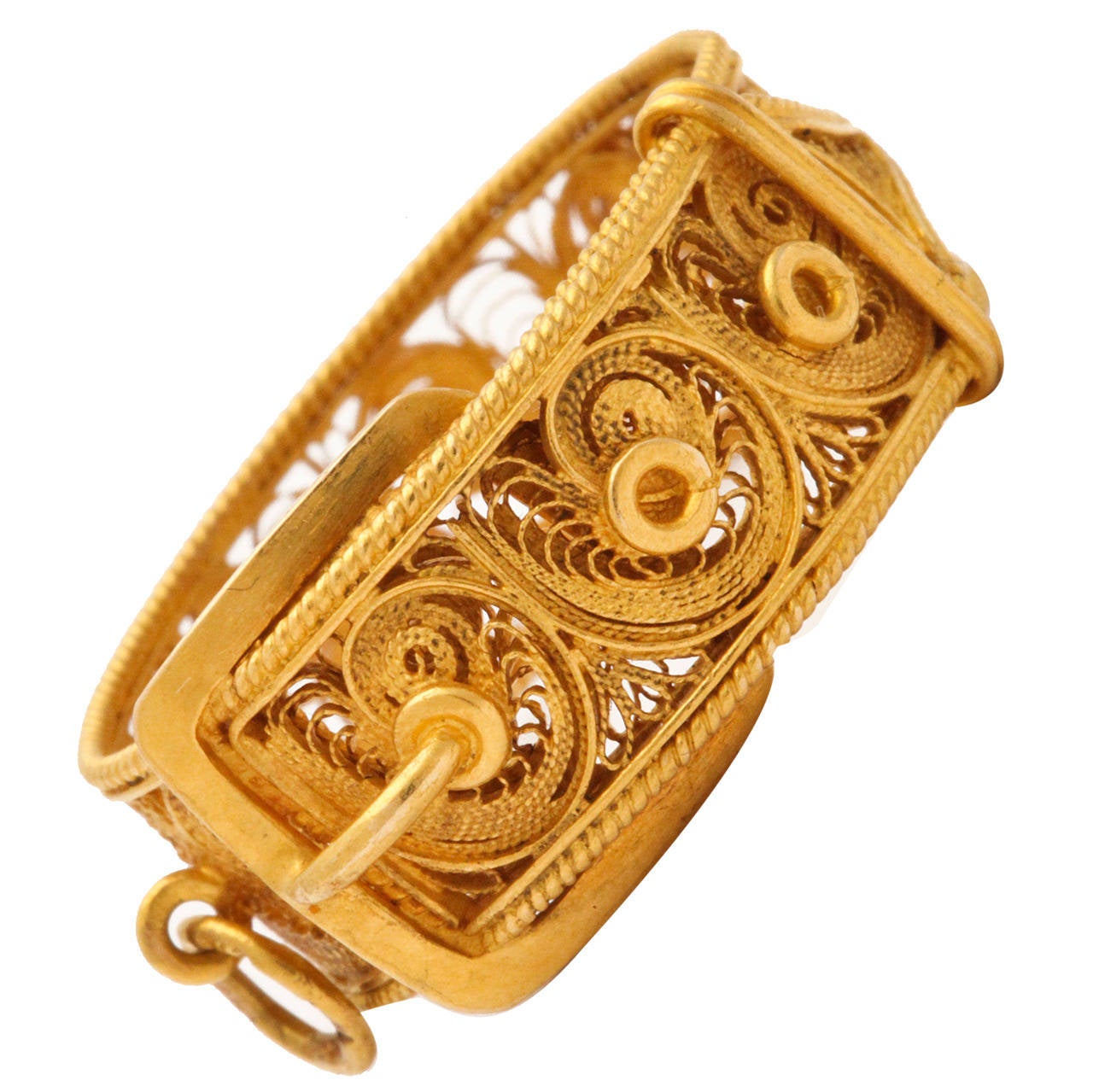 Early Victorian Gold Filigree Buckle and Strap Ring