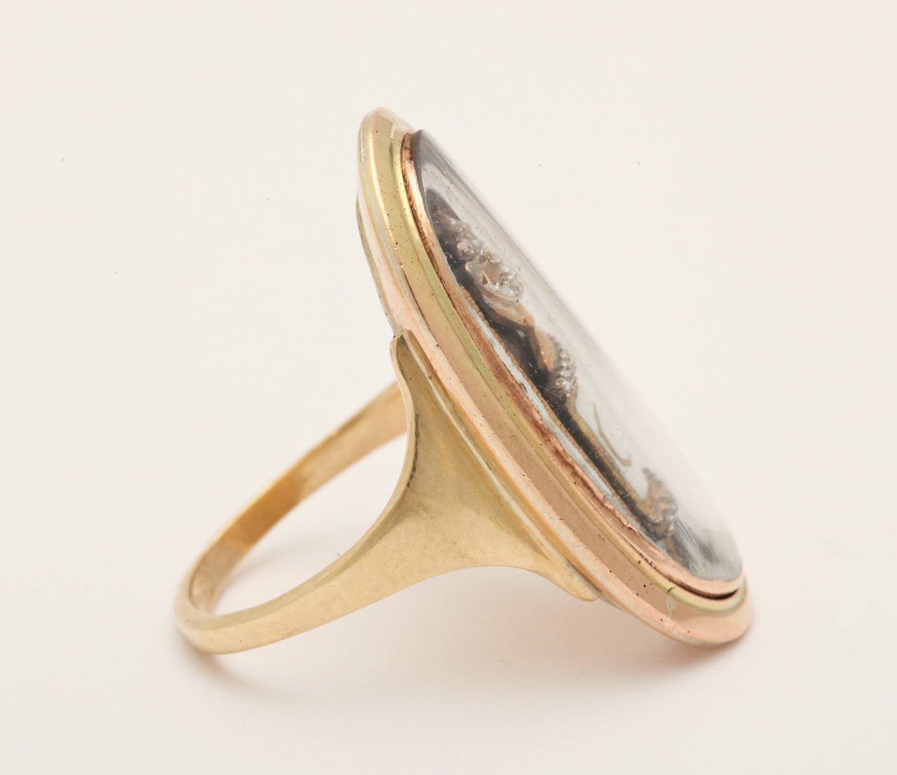 Women's or Men's Rare Antique Georgian Urn Ring with Diamonds