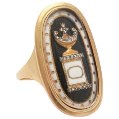 Rare Antique Georgian Urn Ring with Diamonds