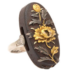 Art in Full Bloom on a Japanese Shakudo Ring