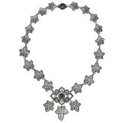 Rare Geiss Berlin Iron Girandole Vine Leaf Necklace 12