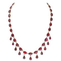 Passionate Georgian Garnet Gold Necklace