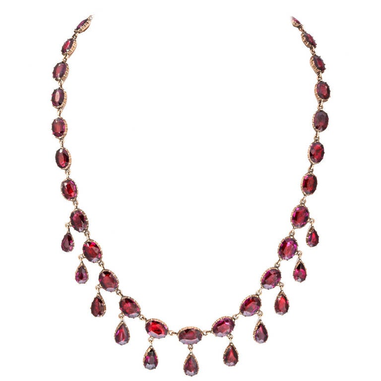 Passionate Georgian Garnet Gold Necklace