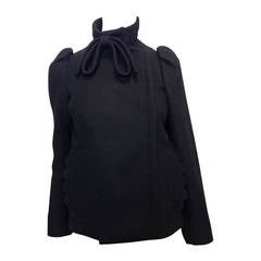 Miu Miu Black Wool Jacket with Bow
