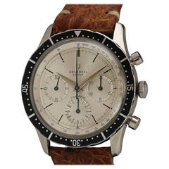 Vintage Universal Stainless Steel Compax Chronograph Wristwatch circa 1960s
