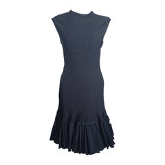 Alaia Paris Black Stretch Wool Dress