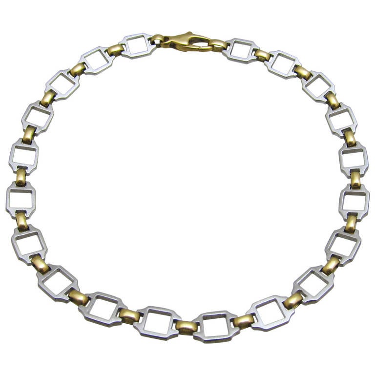 Cartier Stainless Steel Gold Bracelet at 1stDibs