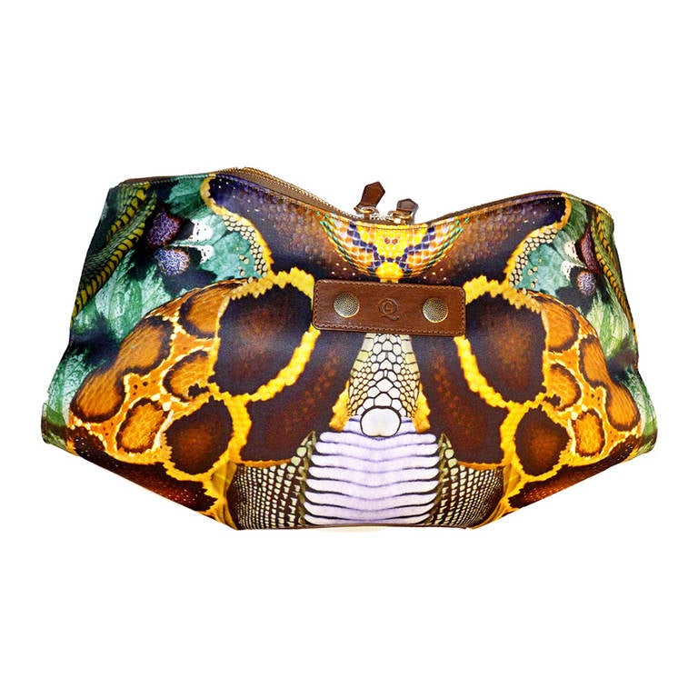 Alexander McQueen Scuba Python De Manta Clutch For Sale