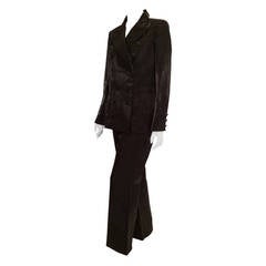 Chanel Black Linen/Metallic Tuxedo With Bonus Skirt