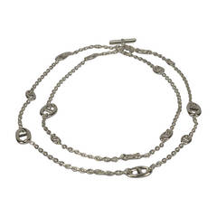 Hermes Silver Necklace Sautoir Farandole