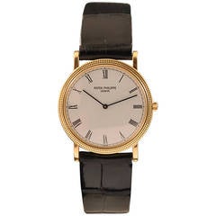 Vintage Patek Philippe Yellow Gold Calatrava Wristwatch circa 1993
