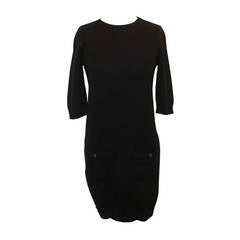 Chanel Black Cashmere Shift Dress - 36