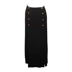 Chanel Black Long Sailor Style Skirt - 36