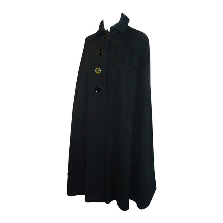 Mollie Parnis  Vintage  Black Cape 1970 For Sale