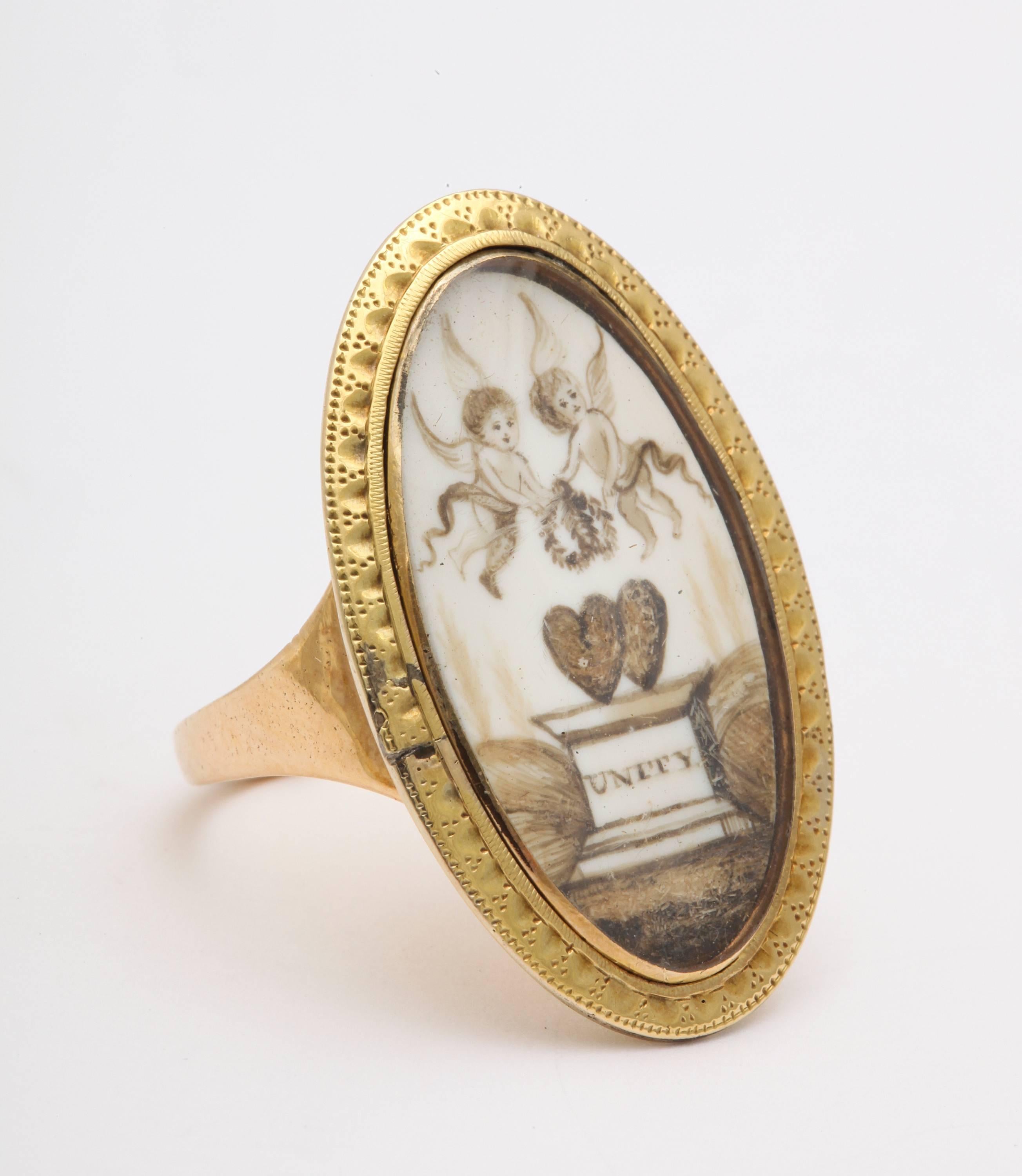 Antique Georgian Unity Ring circa 1790 In Excellent Condition In Stamford, CT