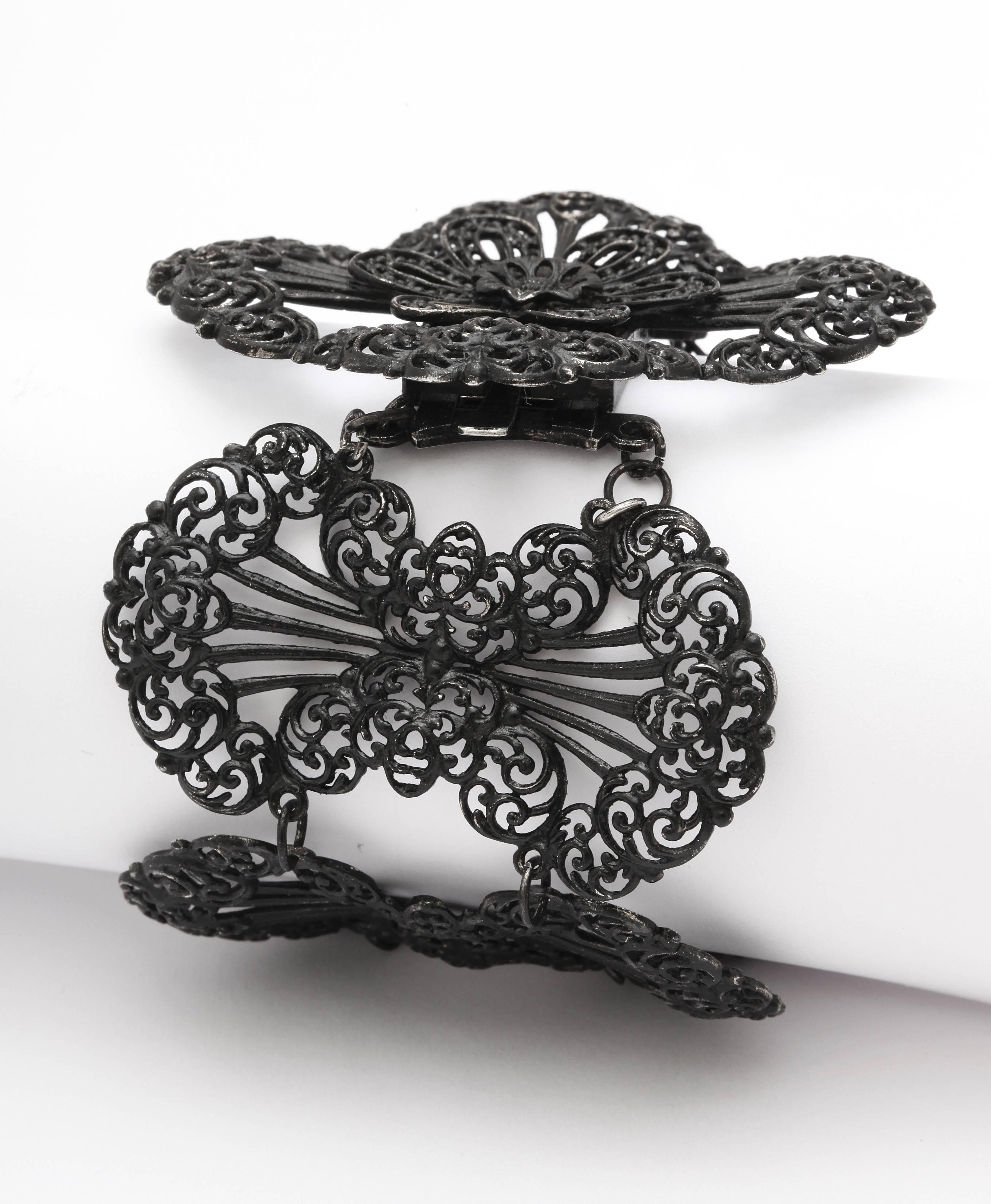 George III A wide and Fanciful Antique Georgian Berlin Iron Bracelet For Sale